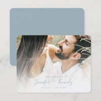Minimalist White Overlay Dusty Blue Script & Photo