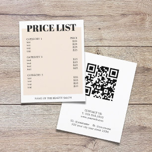 Minimalist White Pastel Bold QR Code Salon Flyer