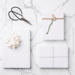 Minimalist White Plain Solid Color Wrapping Paper
