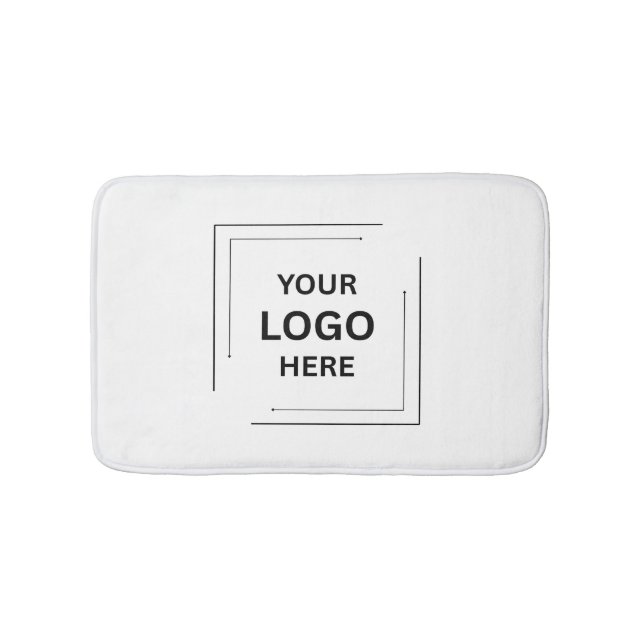 Minimalist White Professional Branding Style Bath Mat (Front)