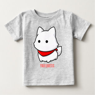 Minimalist White Puppy with Red Bandanna Baby T-Shirt