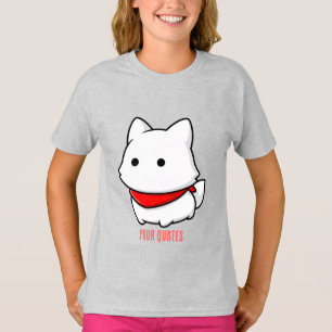 Minimalist White Puppy with Red Bandanna T-Shirt