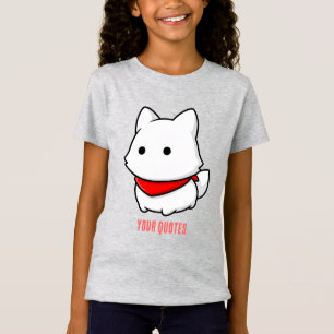 Minimalist White Puppy with Red Bandanna T-Shirt