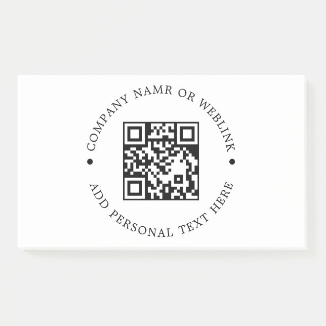Minimalist White QR Business Note Design (Front)
