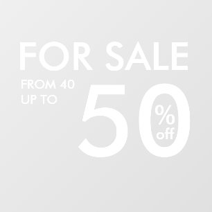 Minimalist White Retail Store Sale Window Cling