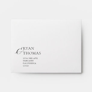 Minimalist White Return Address Wedding RSVP Envel Envelope