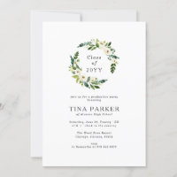 Minimalist White Roses Greenery Photo Graduation