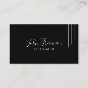 Minimalist White Script Notary Signing Agent Business Card