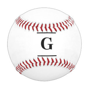 Minimalist white simple monogram baseball
