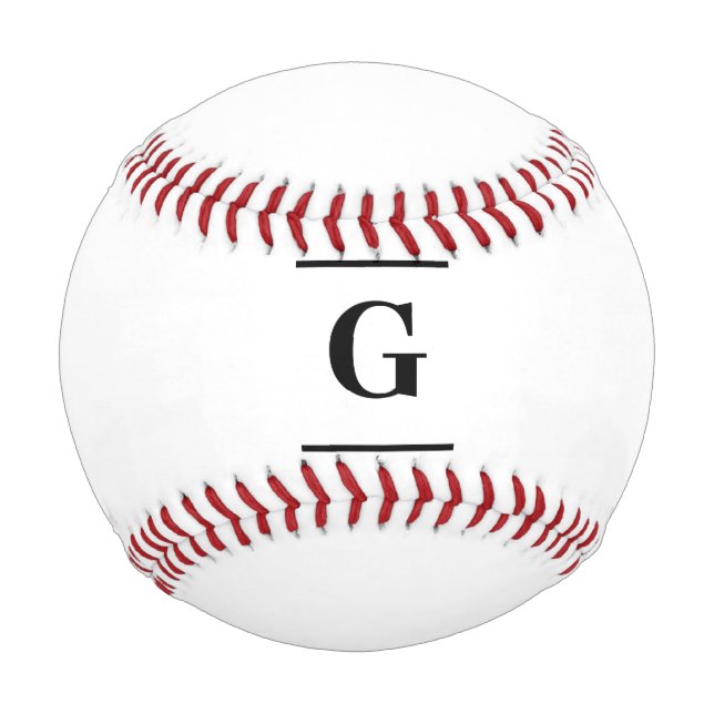 Minimalist white simple monogram baseball (Front)