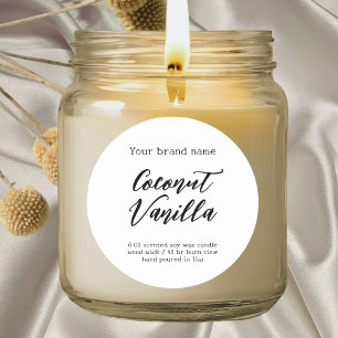 Minimalist white simple packaging candle label