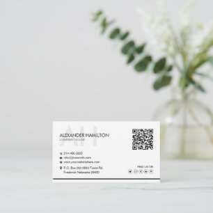 Minimalist, White, Simple, Professional, Boho, Business Card