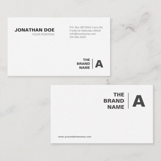 Minimalist, White, Simple, Professional, Boho, Business Card (Front/Back)
