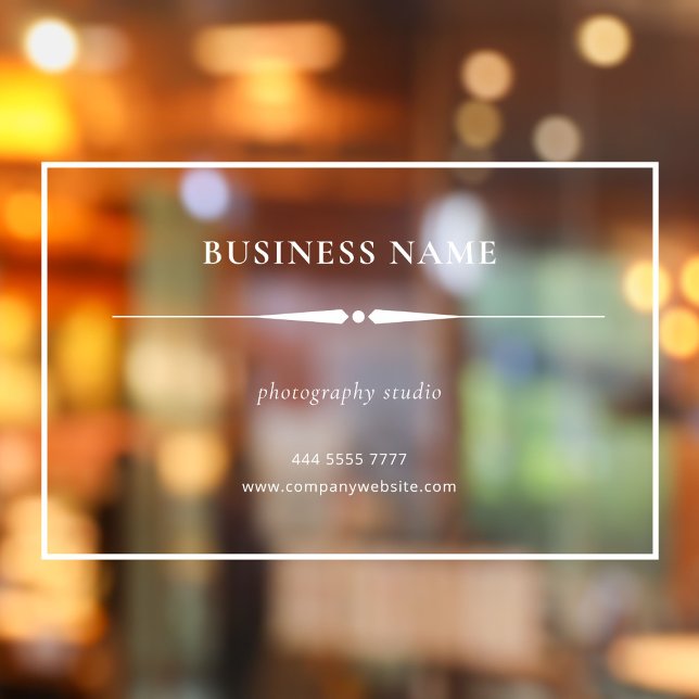 Minimalist White Small Business Name Transparent (Minimalist White Small Business Name Transparent Window Cling)