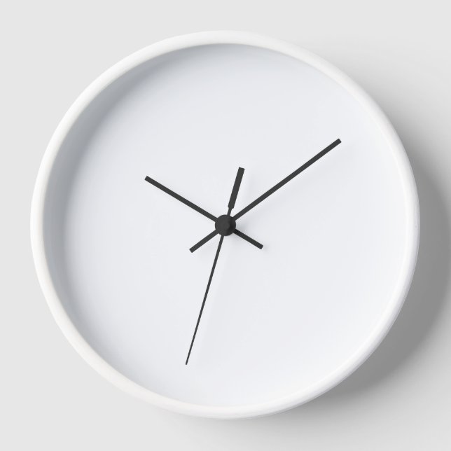 Minimalist white solid plain simple elegant clock (Front)