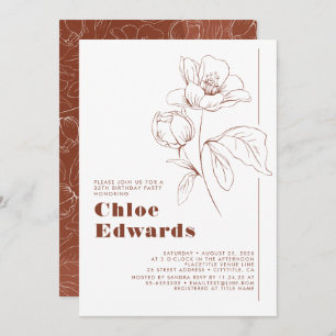 Minimalist White Terracotta Boho Birthday Party Invitation