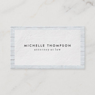 Minimalist White Texture Brick Wall Business Card