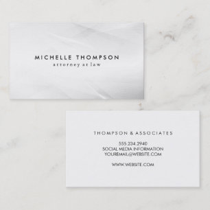 Minimalist White Texture, Grunge Texture Business Card