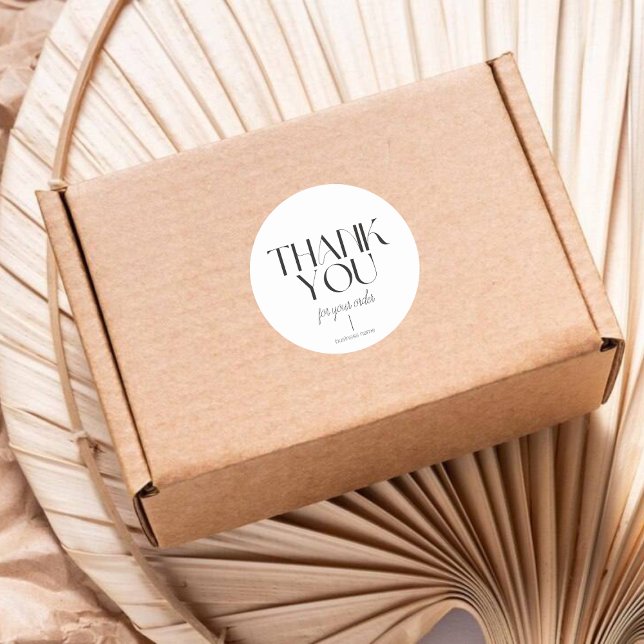 Minimalist White Thank You Round Sticker (Creator Uploaded)
