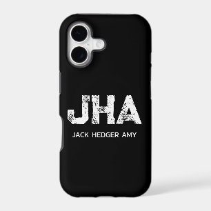 MINIMALIST WHITE THREE LETTER MONOGRAM NAME BLACK