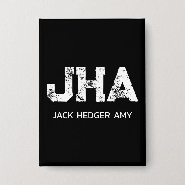 MINIMALIST WHITE THREE LETTER MONOGRAM NAME BLACK (Front)