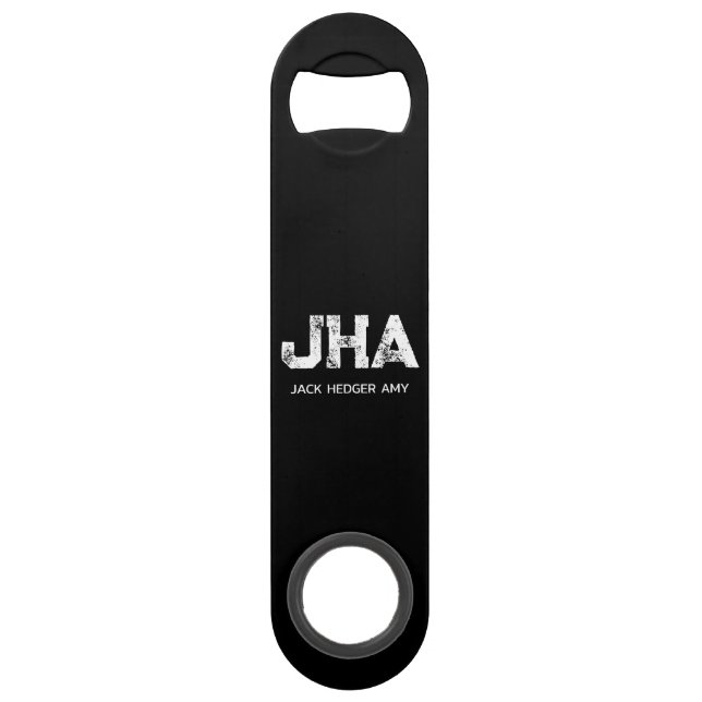 MINIMALIST WHITE THREE LETTER MONOGRAM NAME BLACK  (Front)