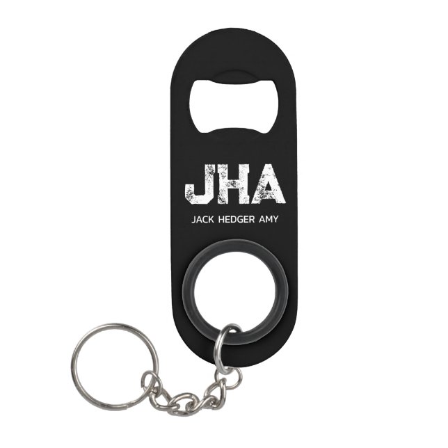 MINIMALIST WHITE THREE LETTER MONOGRAM NAME BLACK  (Front)