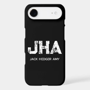 MINIMALIST WHITE THREE LETTER MONOGRAM NAME BLACK