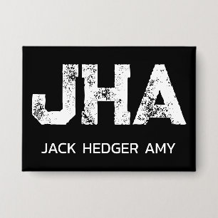 MINIMALIST WHITE THREE LETTER MONOGRAM NAME BLACK