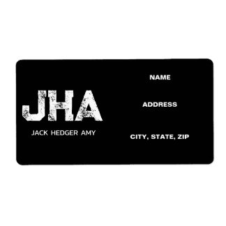 MINIMALIST WHITE THREE LETTER MONOGRAM NAME BLACK