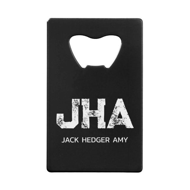 MINIMALIST WHITE THREE LETTER MONOGRAM NAME BLACK  (Front)