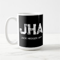 MINIMALIST WHITE THREE LETTER MONOGRAM NAME BLACK