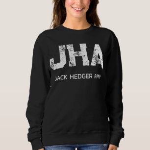 MINIMALIST WHITE THREE LETTER MONOGRAM NAME BLACK SWEATSHIRT