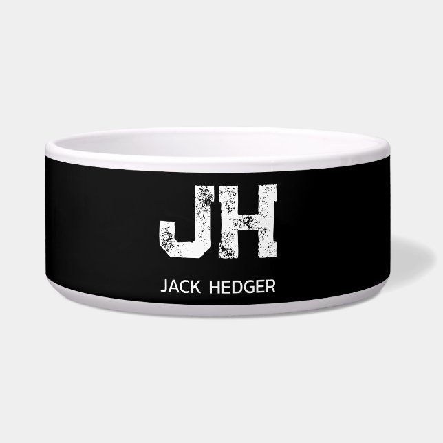 MINIMALIST WHITE TWO LETTER MONOGRAM NAME BLACK (Front)