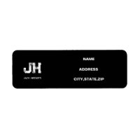 MINIMALIST WHITE TWO LETTER MONOGRAM NAME BLACK