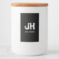 MINIMALIST WHITE TWO LETTER MONOGRAM NAME BLACK