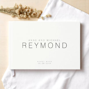Minimalist White Wedding Guest Book