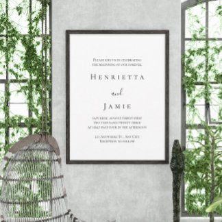 Minimalist White Wedding Invitation