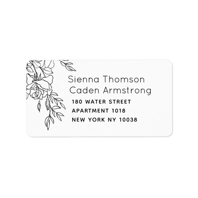 Minimalist White Wedding RSVP Envelope Label (Front)