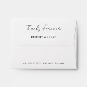 Minimalist White Wedding Thank You Envelope
