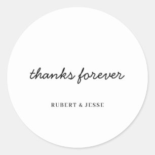 Minimalist White Wedding Thank You Sticker