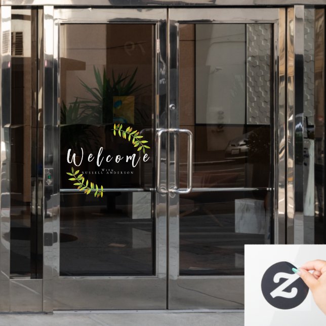 Minimalist White Welome  (Office Door)