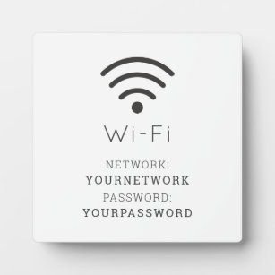 Minimalist White Wi-Fi Sign Plaque