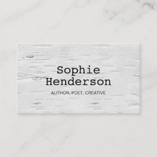Minimalist Whitewashed Wood Author Writer Business Card