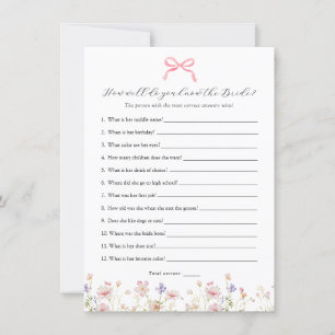 Minimalist Who Knows Bride Best Shower Game Card