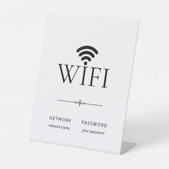 Minimalist Wifi Network Password Sign  (Front)