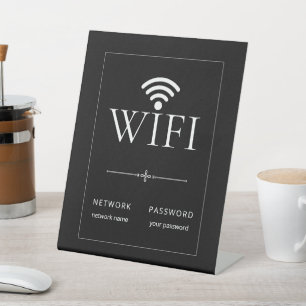 Minimalist Wifi Network Password Sign Black-Grey