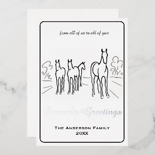 Minimalist Wild Horse Family Custom
