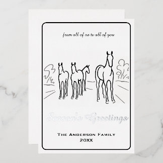 Minimalist Wild Horse Family Custom