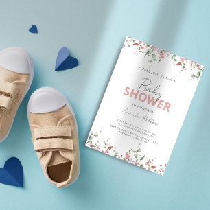 Minimalist Wildflower Baby Shower Invitation